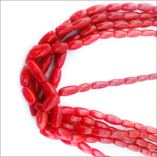Red Coral Olive Beads By CORTISANALE