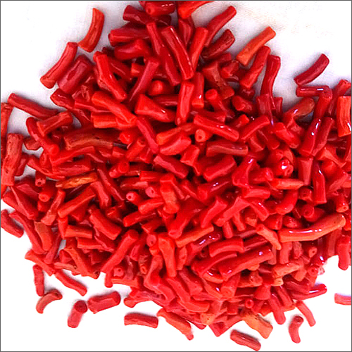 Tubular Shape Red Coral Beads