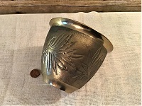 BRASS TEXTURE WITH COPPER BAND PLANTER