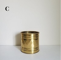 BRASS TEXTURE WITH COPPER BAND PLANTER