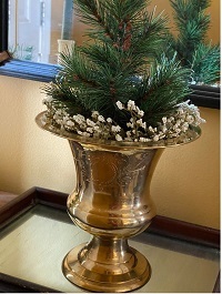 BRASS TEXTURE WITH COPPER BAND PLANTER