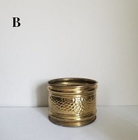 BRASS HIGH QUALITY POLISHED WITH BAND PLANTER