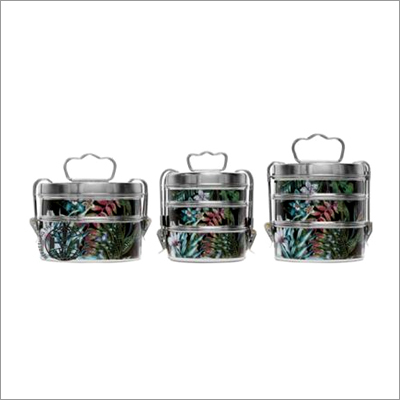 Enamel Stainless Steel Clip Tiffin