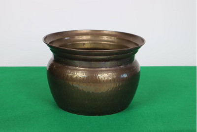 OLD BRASS HANDCRAFTED JUG PLANTER