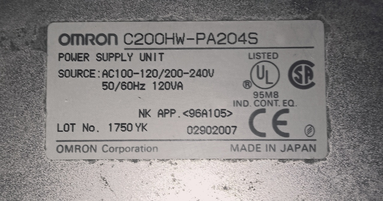 OMRON POWER SUPPLY C200HW-PA204S