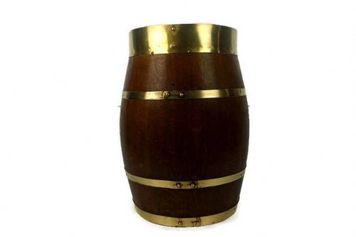 WOODEN VASES WITH BRASS LINING