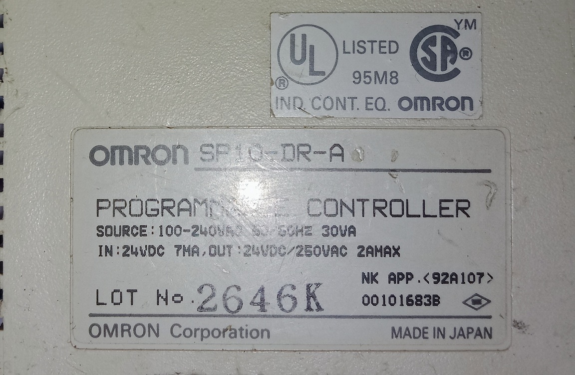 OMRON PROGRAMMABLE CONTROLLER SP10-DR-A Supplier, Trader From Bhavnagar ...