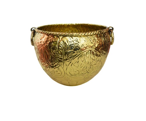 BRASS PLANTER WITH HANDLE