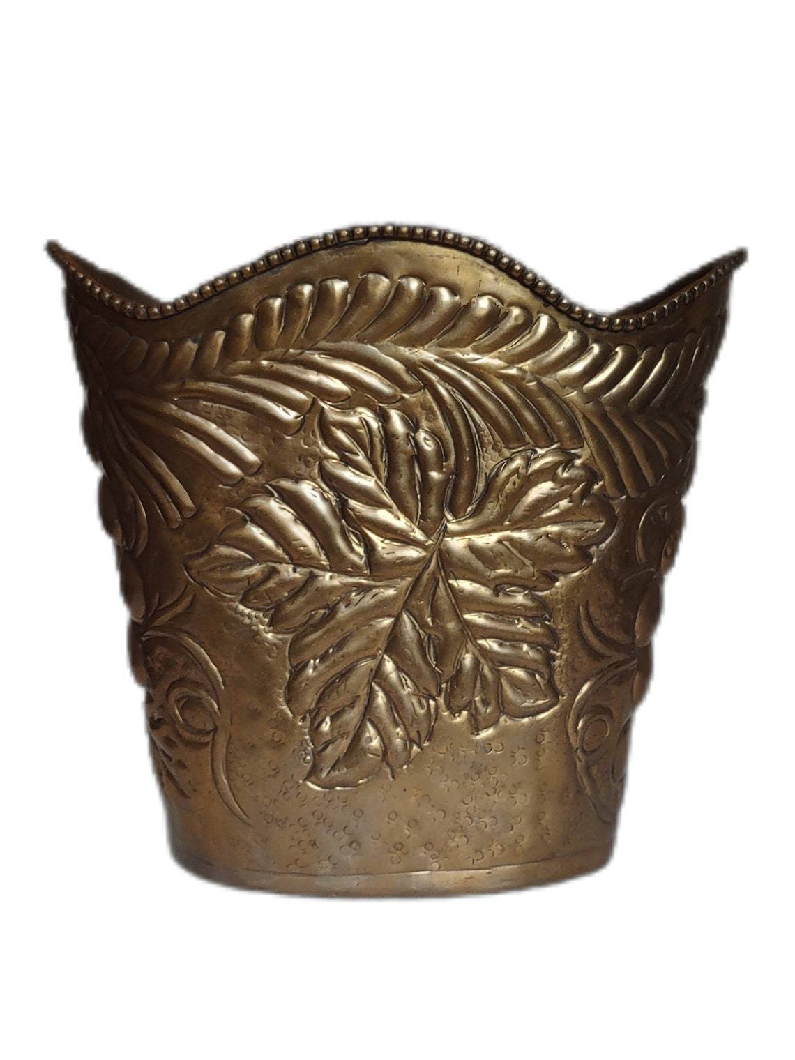BRASS PLANTER IN BASKET SHAPED