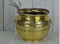 BRASS PLANTER IN BASKET SHAPED