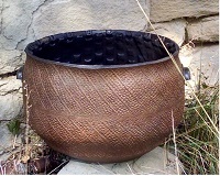 BRASS PLANTER IN BASKET SHAPED