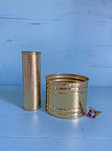 BRASS PLANTER WITH COPPER CYLINDER PLANTER
