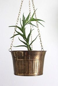 European Brass Hanging Planter