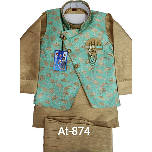 Baba Printed Jacket Sherwani Age Group: 3 To 10 Years