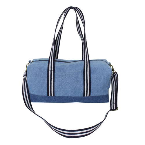 12 - 14 Oz Denim Duffle Bag With Adjustable Shoulder Length Handle