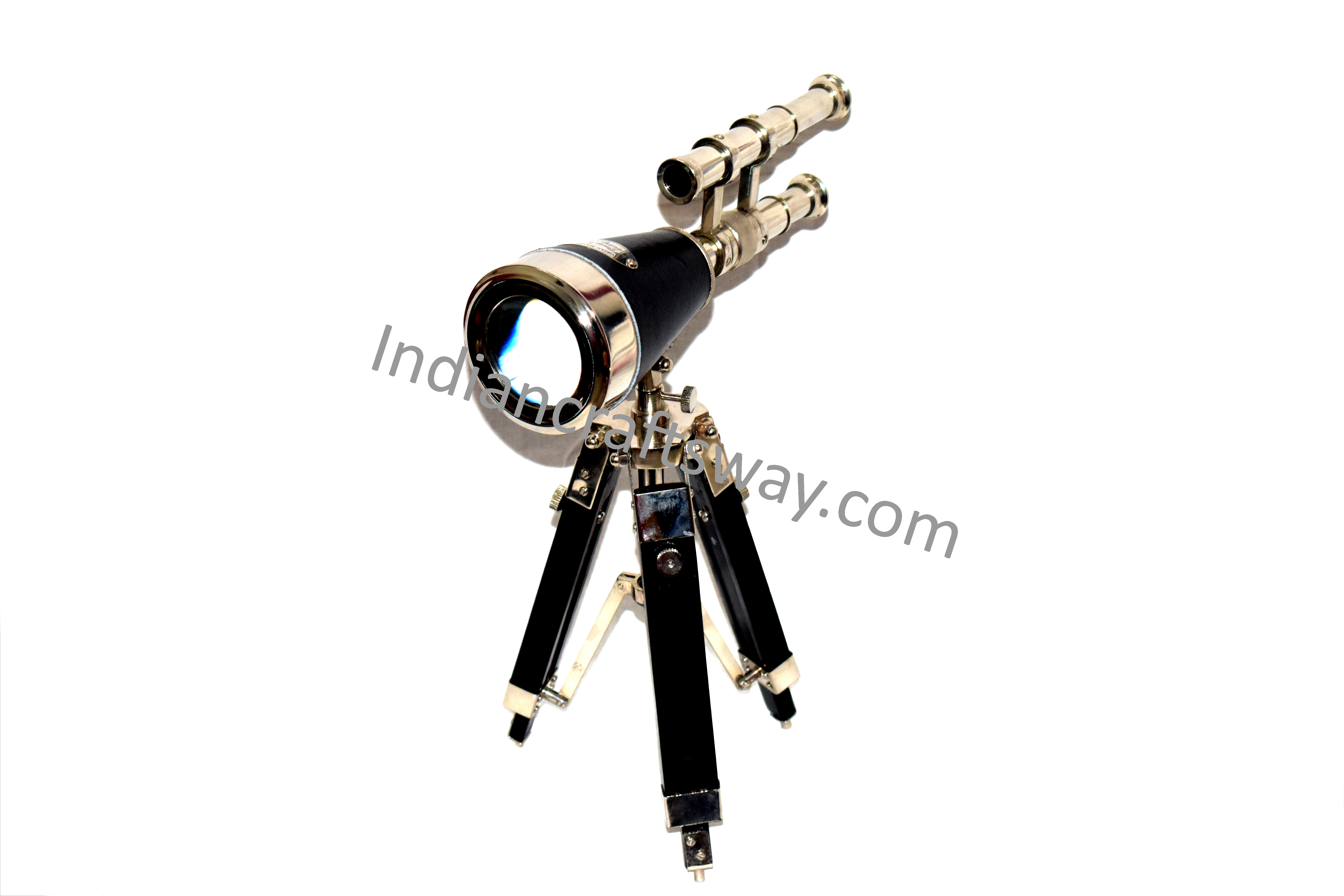 Antique brass telescope with stand BLK nickel finish