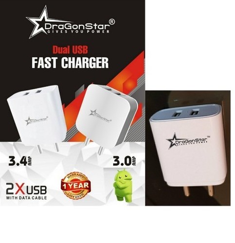 3.4 Amp Double  Usb Port Mobile Adapter Body Material: Plastic