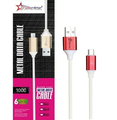 3 Amp Metal Data And Charging Cable Body Material: Plastic