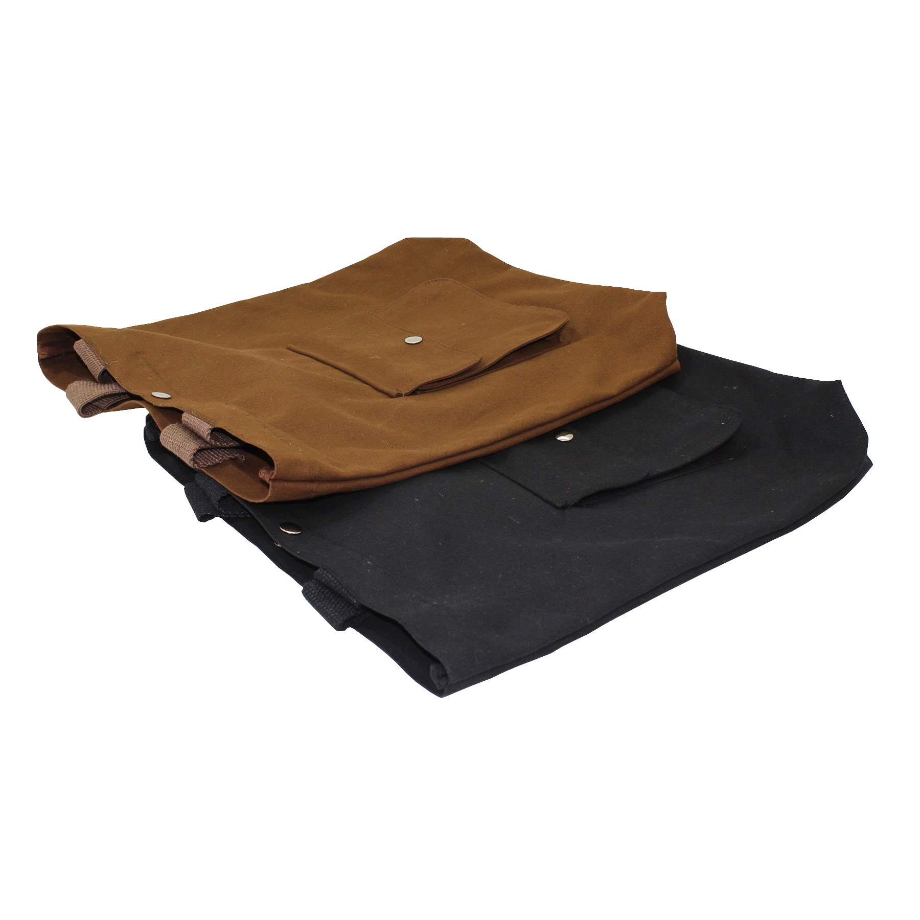 Front Flap Pocket Cotton Web Handle Top Press Button Tote Bag