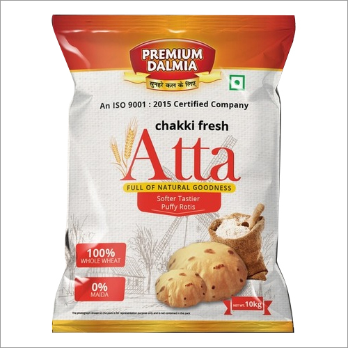 White 10Kg Premium Dalmia Chakki Atta