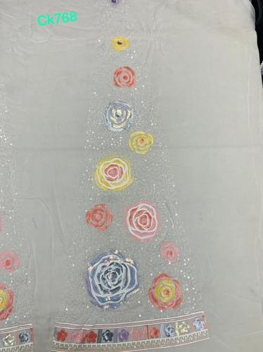 Embroidery Viscose Organza Fabric - Dyable Big Width, Available in Different Colours | Exceptionally Soft, Washable, Embroidered Texture for Garment Industries