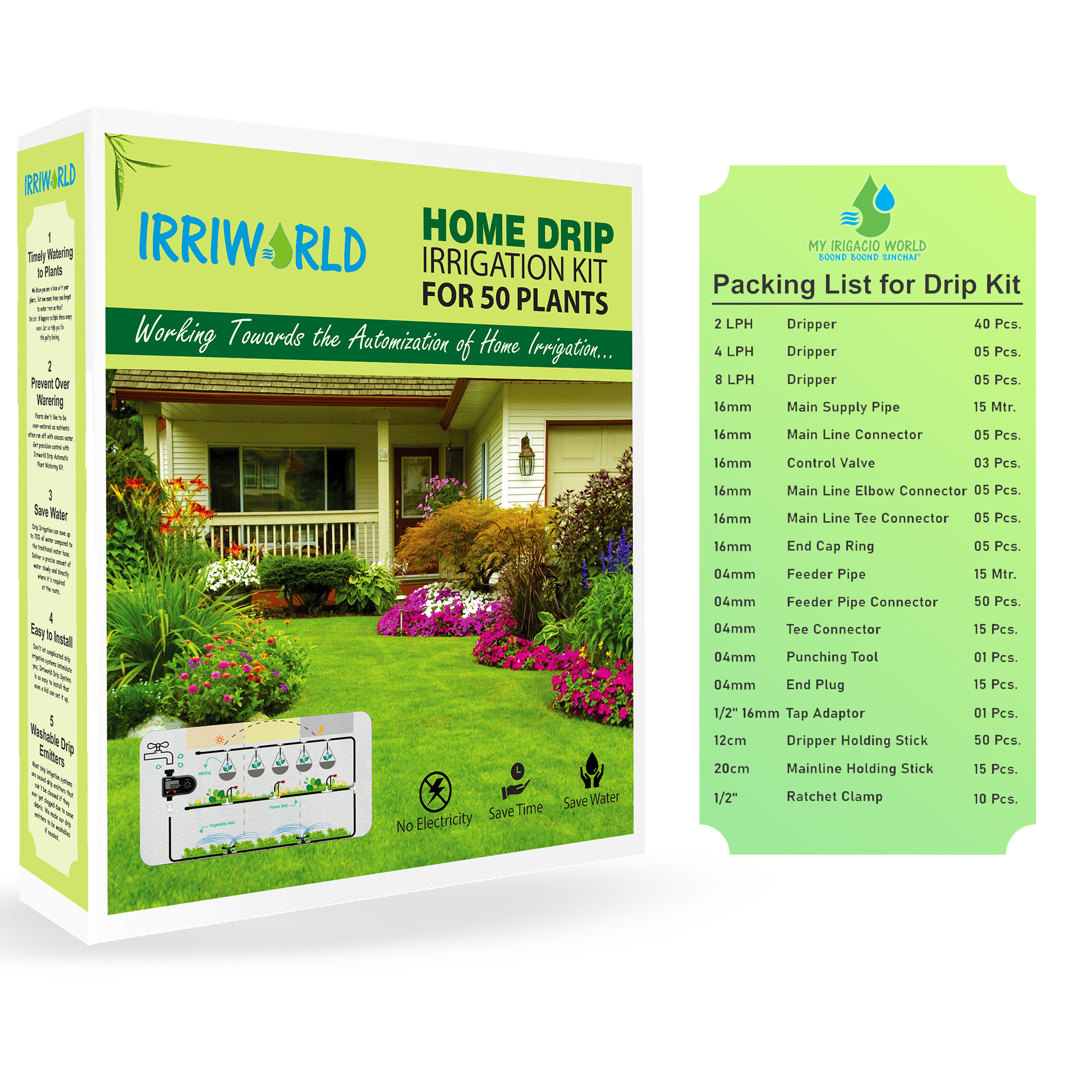 Drip Irrigation Kit for Home Garden (Waters Upto 50 Plants)