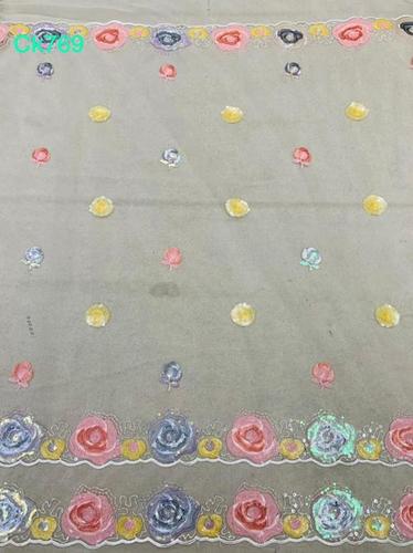 Embroidery Net Fabric - Dyable Soft Material for Dual-Sided Dupatta Borders, Washable, Available in Various Colors, Custom Lengths