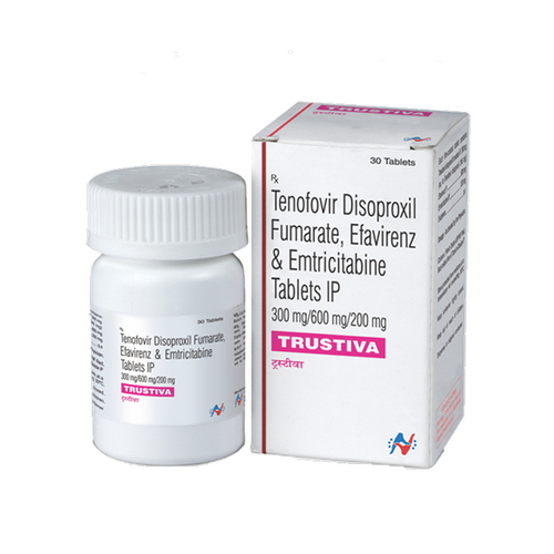 Trustiva Tablet (Emtricitabine 200mg + Tenofovir disoproxil fumarate 300mg + Efavirenz 600mg)
