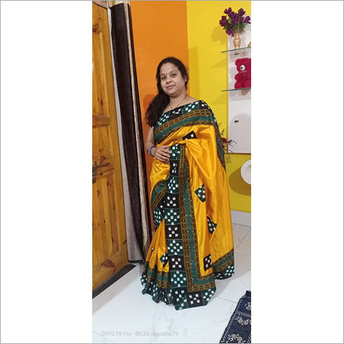 Buy BharatSthali Yellow Pure Silk Sambalpuri Saree With Blouse for Women¿s  Online @ Tata CLiQ