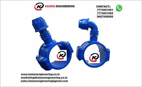 Blue Integrated Clamp Saddle With Inbuilt Flow Control Valve