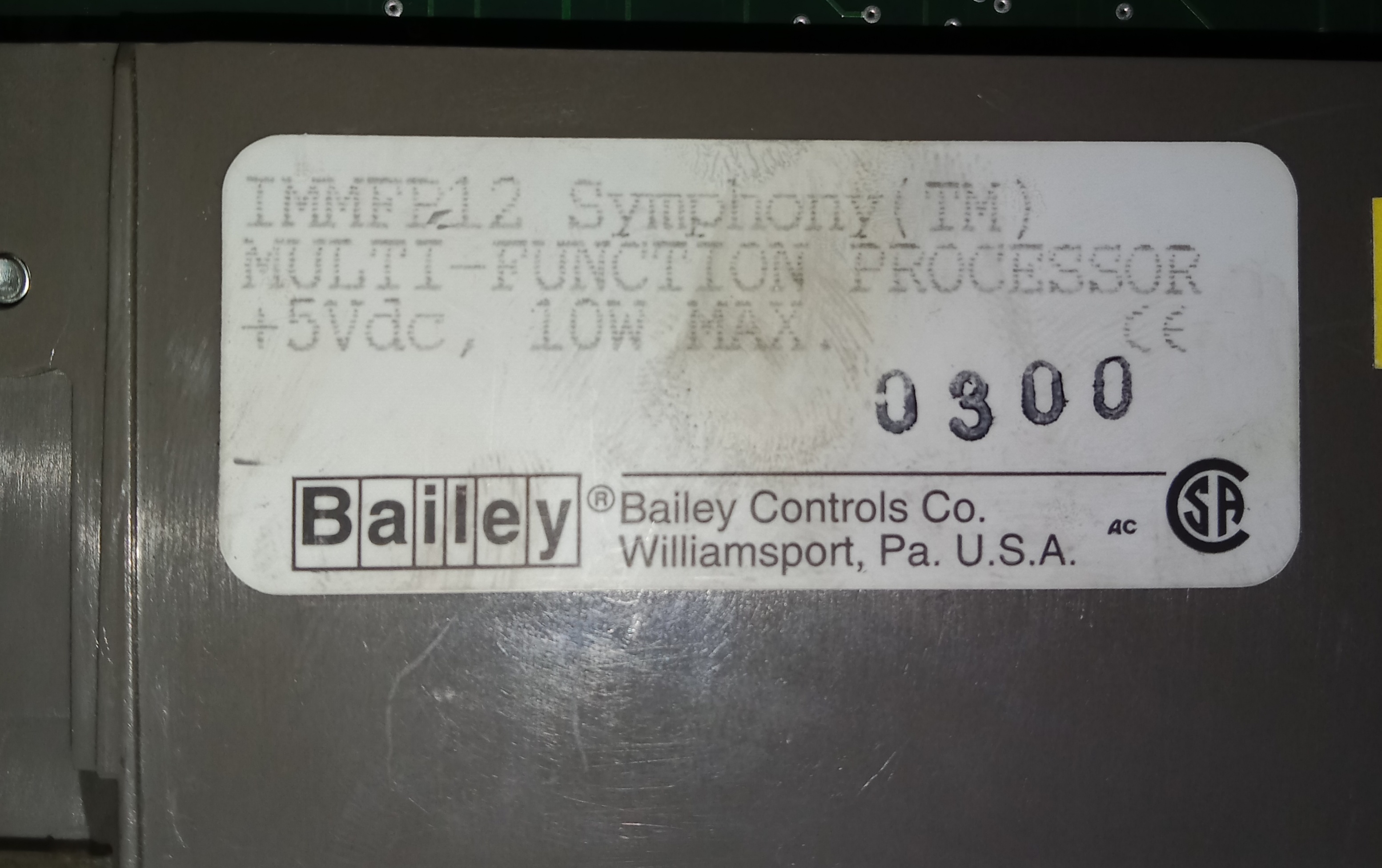 BAILEY FUNCTIO PROCESSOR IMMP12