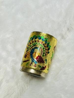 Ss Round Meenakari Glass - Color: Available In Different Color