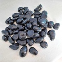 Polished Black Pebble Stones - Available Sizes 10mm To 60mm | High Glossy & Semi-polished Finish, Ideal For Landscaping & Home Decor