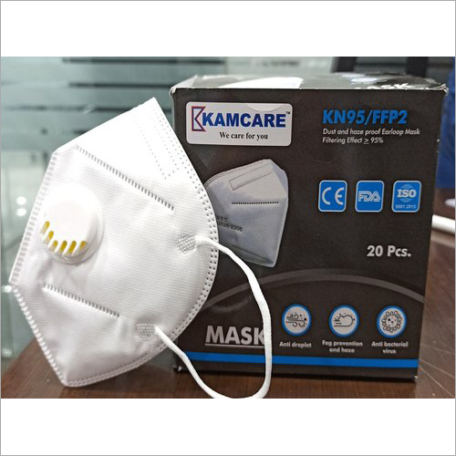 White Kamcare Kn95 Anti Bacterial Face Mask With Respirators