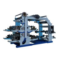 Four Color Non Woven Flexo Printing Machine - Color: Grey Blue