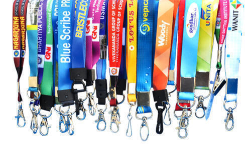 PRINTED LANYARDS - Durable Flat Nylon Lanyard Strap, 38 Inch Length, Multi-Color Design with Stainless Swivel Hook for ID Badge Holding
