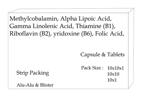 Methylcobalamin, Alpha Lipoic Acid, Gamma Linolenic Acid, Thiamine (B1), Riboflavin (B2), yridoxine (B6), Folic Acid,