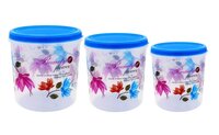 Flower Printed Plastic Containers