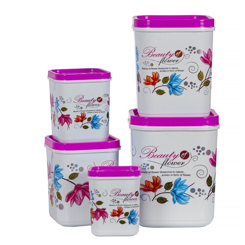 PP Square Milky Printed Storewell Containers