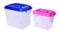 Plastic Lock And Lock Containers - Plastic, 5 Liter & 11 Liter Capacity, Transparent Color, Square Shaping Mode | Ideal For Kitchen Organization