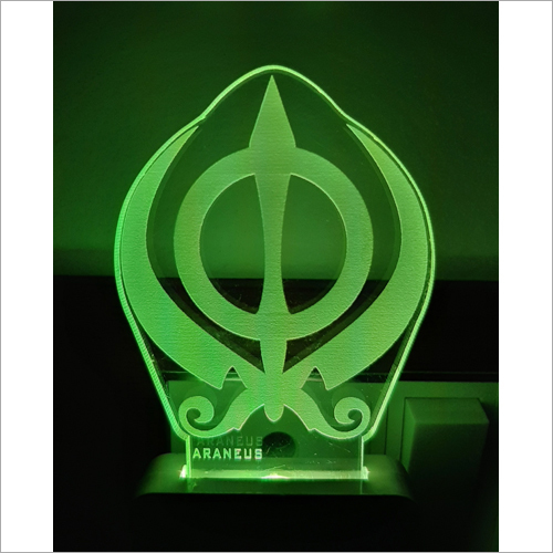 Sikh Khanda Symbol Led 3D Illusion Night Lamp Power Source: Electric