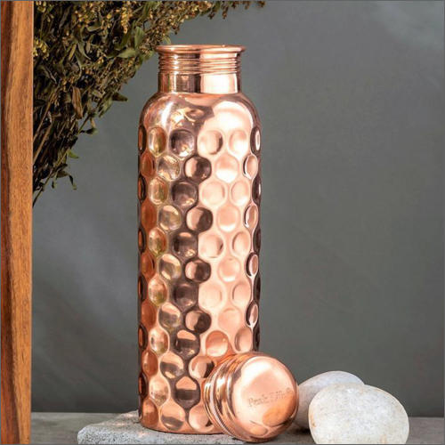 Hammered Copper Water Bottle By PRANVISH&CO.