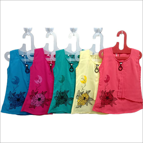 Girls Sleeveless Silk Top