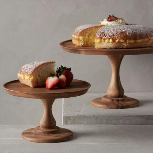 Brown Wooden Cake Stand