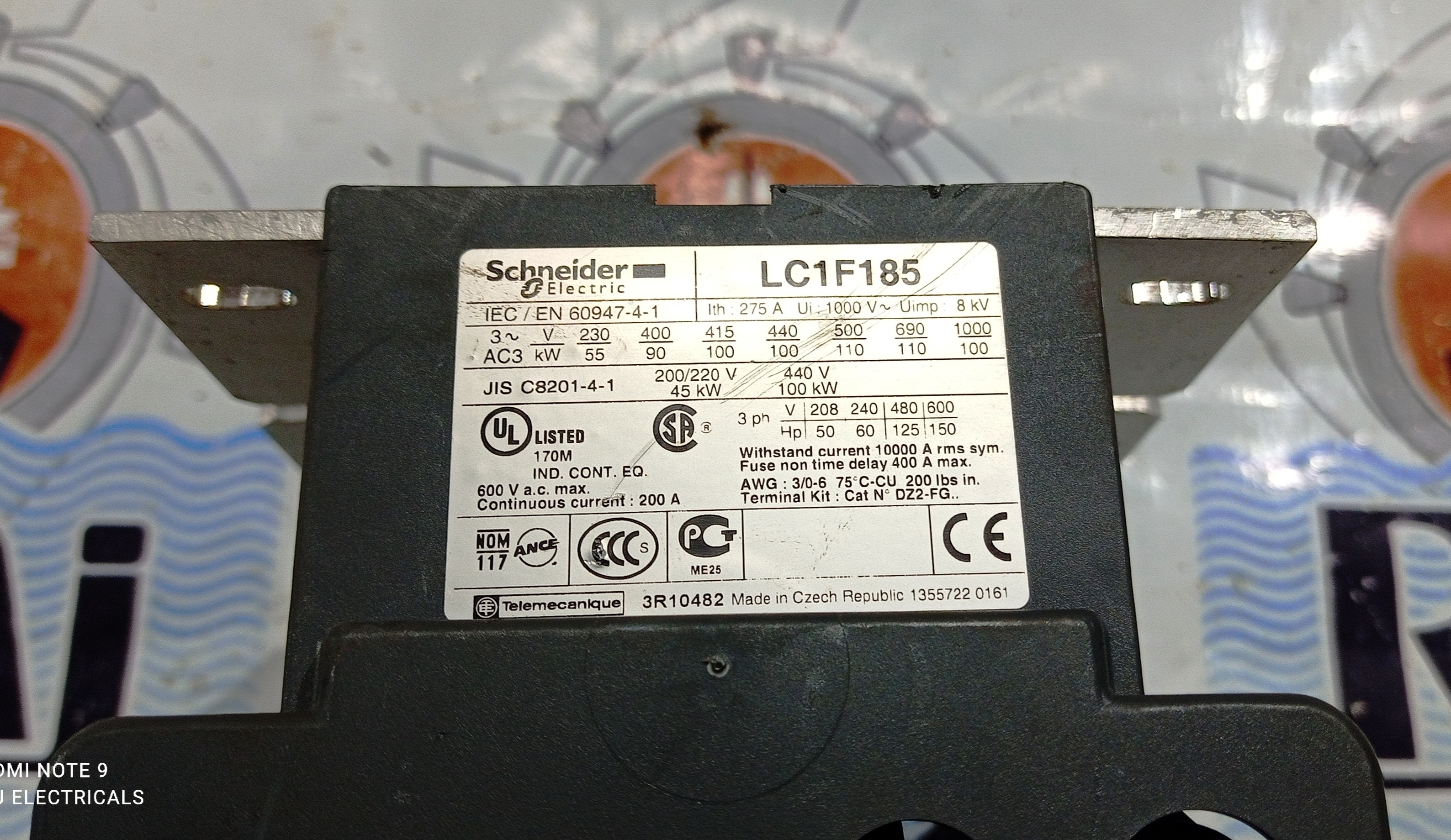 SCHNEIDER LC1F185 CONTACTOR