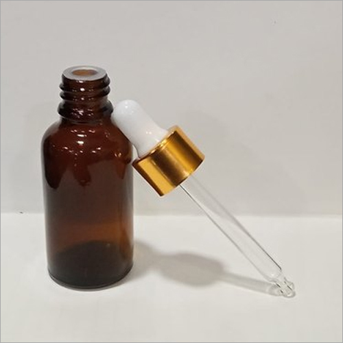 30 ml Amber Glass Bottle With Golden Dropper