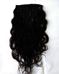 Natural Black Colour Afro Kinky Curly Clip In Hair Extensions