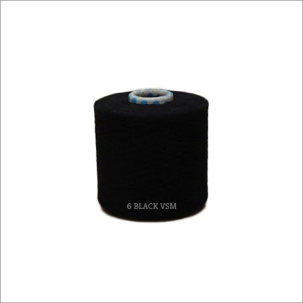 6 Black Color VSM Cotton Yarn - 100% Cotton, 3 kg Roll, Dyed Yarn for Textile Industry | Soft, Comfortable, Highly Textured Material