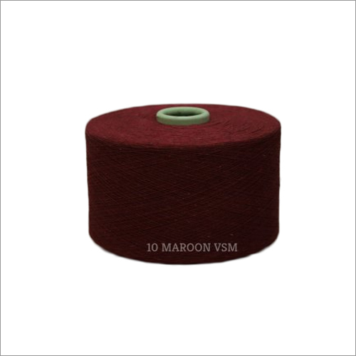 10 Maroon Color VSM Cotton Yarn - 100% Cotton, 3 kg Roll | Dyed Yarn for Textile Industry, Soft and Lightweight with Superior Design
