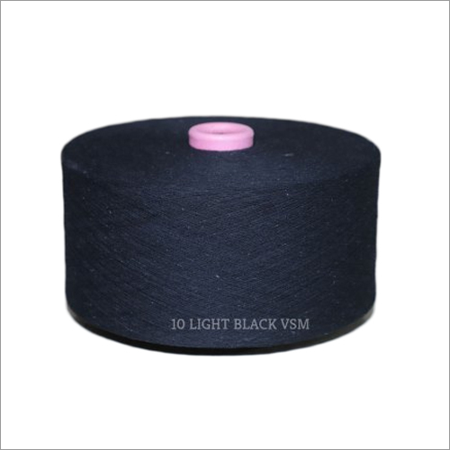 10 Count Light Black Color VSM Cotton Yarn - Cotton, 3 kg Roll, Dyed Character, Soft Texture, Resilient and Flexible for Industrial Use